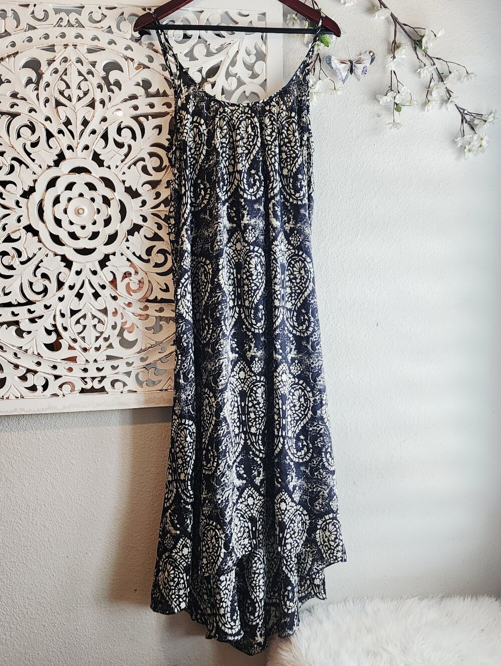 TYSA PAISLEY PRINT MAXI DRESS ADJUSTABLE STRAPS IN BLACK & WHITE Size SMALL - Picture 16 of 16